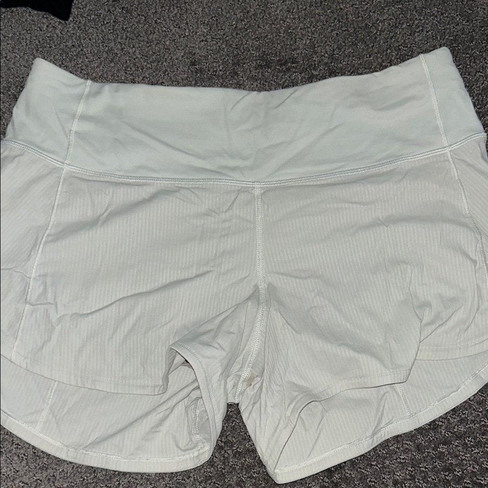 Lululemon Athletica White Athletic Shorts with Wide Waistband